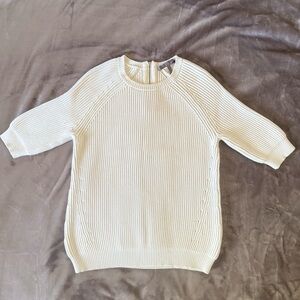 Halston Heritage Chunky Cream Ribbed Crew Neck Sweater Size XL